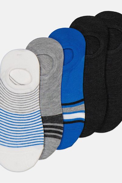 Steve Madden Men 5 Pairs Stripe Sneaker Socks, Black