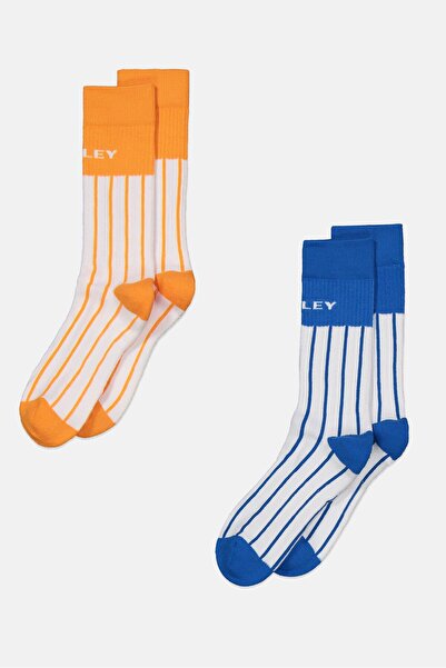 Oakley Men 2 Pairs Stripe Socks, Multicolor