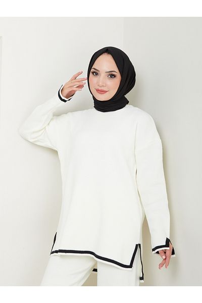 VOLT CLOTHİNG Women's Striped Pants Knitwear Set