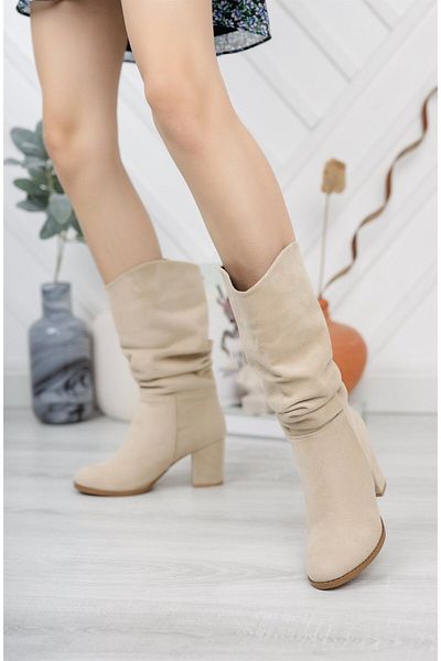 Preshley Γυναικείες μπότες Azra Mink Suede Bellows