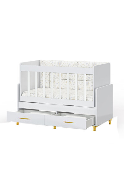 Bygolden Wsmall Gold Sallanır Anne Yanı Bebek Beşiği Yatak Tül seti ve Uyku Seti Hediyeli