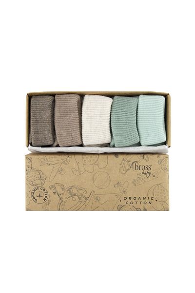 Bross Boxed 5-Piece Organic Cotton Baby Socks-2