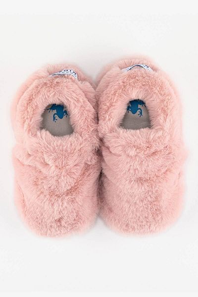 HOPFRÖG Furry Furry Pink Fur Barefoot Booties (Gift Set)