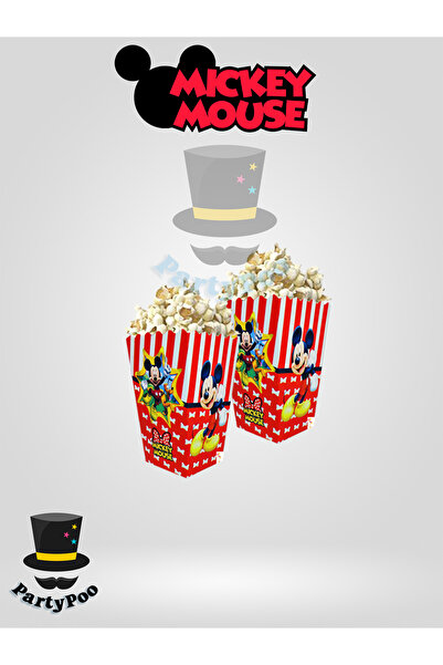 PartyPoo Mickey Mouse Themed Corn Box 8 Pieces |   Party Decoration and Snack...