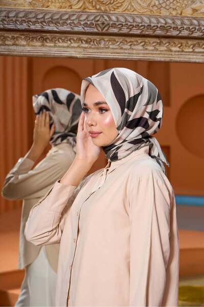 İpekhan Marrakech Koleksiyon Soft Eşarp Vizon Gri Siyah