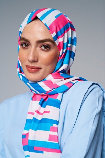 Modakaşmir Σάλι από μετάξι Μεδίνα με σχέδιο ρίγες