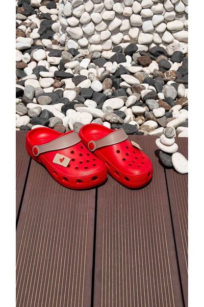 Bross Papuci roșii de vară pentru copii - cu accesorii de culoare