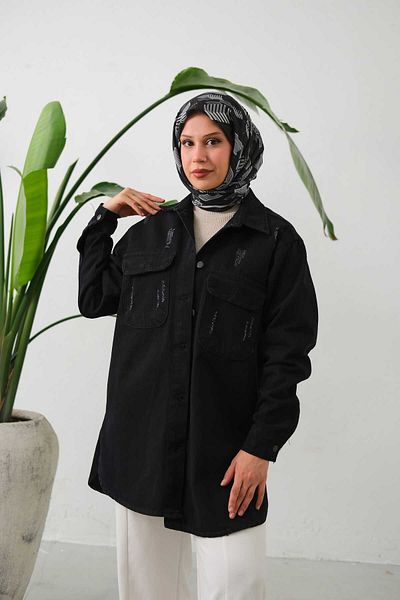 lurex moda Γυναικείο τζιν μπουφάν