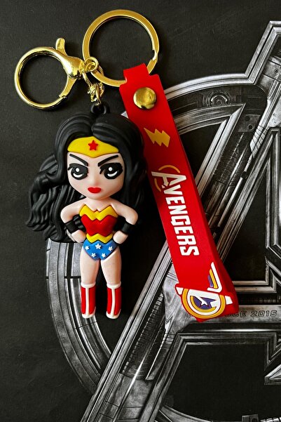 Wonderwoman Figürü Anahtarlık Aksesuar Çanta Süsü Silikon 3D Aksiyon Figürü