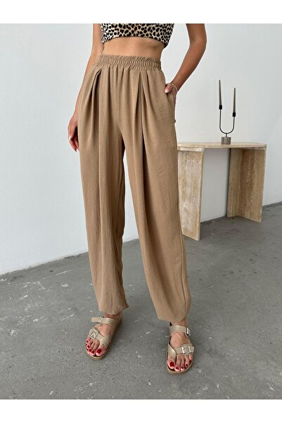 mydukkan.co سروال شالوار مطوي بلون المنك