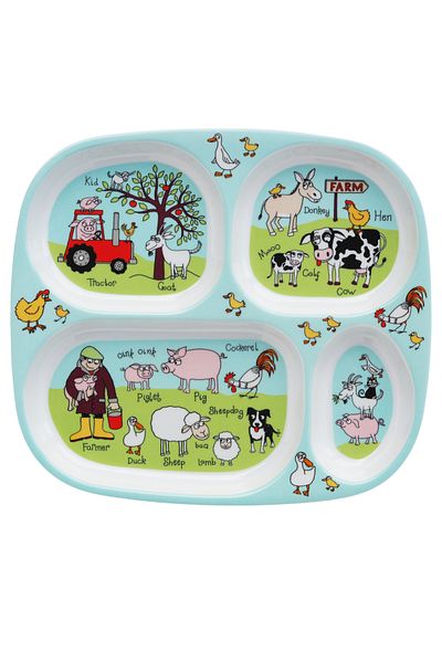 Tyrrell Katz Mini Compartment Plate for Babies - Farmyard Simule