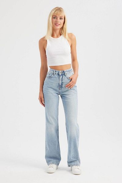 Hiccup Pantaloni drepti din denim cu talie înaltă