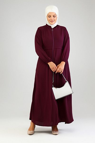 Ferace Hijab Mevlana Women's Handle Elastic Plum