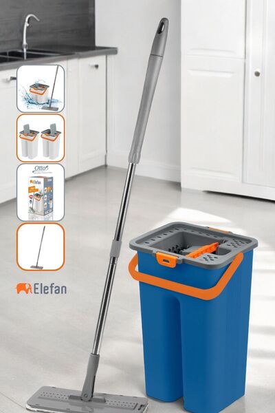 Elefan Pratik Açılır Kapanır Mop Seti 9 Lt - 360° Döner Başlıklı, Kompakt Temizlik Seti, Dar Alanlar İçin