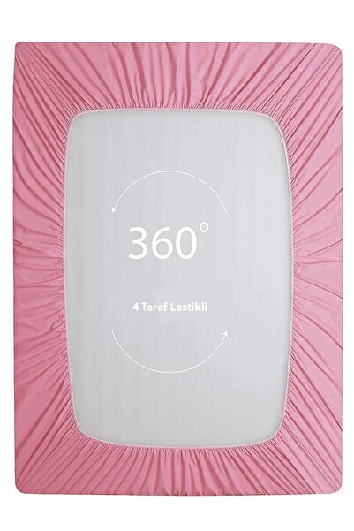 MonoHome Pink 57 Wire Oeko-tex® Elastic Sheet - 100% Cotton, Made from Duvet Cover Kumash