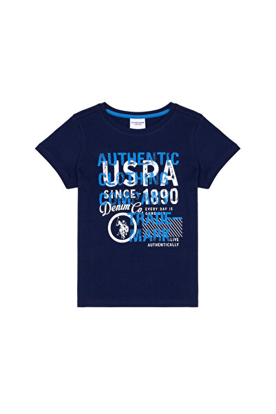 U.S. Polo Assn. Çocuk Lacivert Bisiklet Yaka Tişört 50263338-VR033