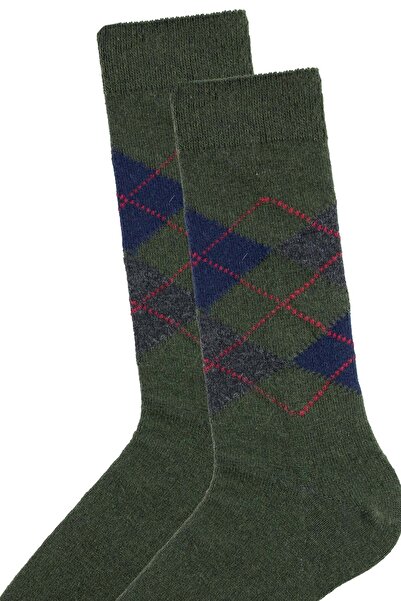 Bross Ekose Desenli Yün Erkek Kışlık Çorap