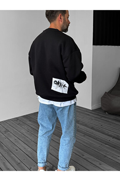 BYBASICMAN Black Confused Patch Sweatshirt Jj-1162