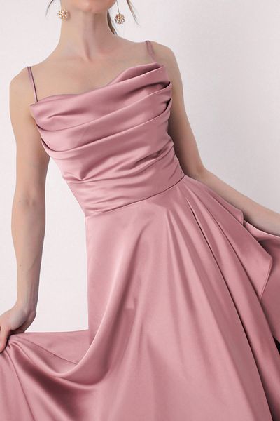 Lafaba Rochie de seară din satin și rochie de absolvire pentru femei