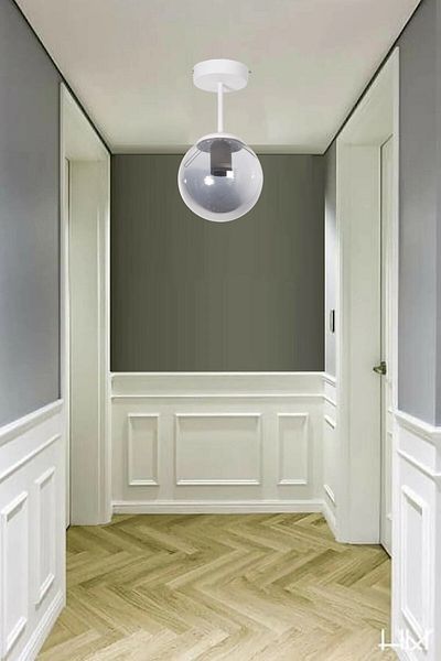 Modavize Mini Modern Living Room Kitchen Bedroom Hall Entrance Glass White Smoked Glass Single Ceiling Plophonier Chandelier