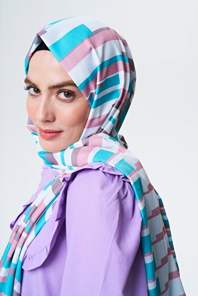 Modakaşmir Σάλι από μετάξι Μεδίνα με σχέδιο ρίγες