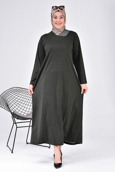 Ferace Women's Large Size Moon Collar Mother Dress is Long Hijab