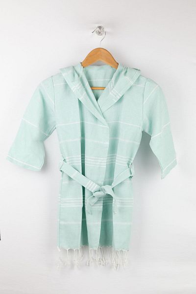 Bross Children's Green Bathrobe 100% Cotton Peshtemal
