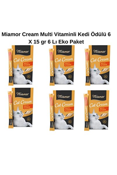 Miamor Cream Multi Vitaminli Kedi Ödülü 6 X 15 gr 6 Lı Eko Paket