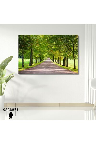 GAAGART Tekli Yatay Kanvas Duvar Tablosu Yeşil Çimenler ve Yol