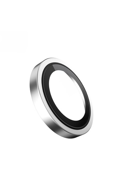 BLUEO İphone 16 Ve 16 Plus Uyumlu Gümüş Metal Frame Aplikatörlü Kamera Lens C...