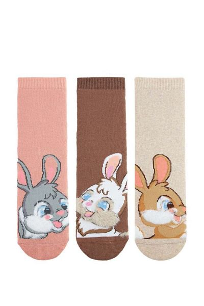 Bross 3-Piece Rabbit Non-Slip Sole Towel Children's Socks