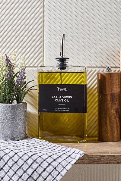 Kitchen Life 500 ml Silver Square Oil Vinegar Bowl Set - Olive Oil Liquid Oil Bottle Sauce Bowl Vinegar Bowl Set