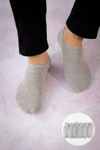 Bross Ανδρικές κάλτσες 6 Pack Basic Grey Sneaker