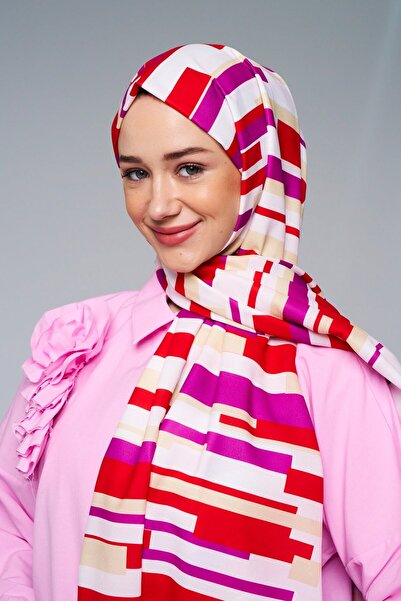 Modakaşmir Σάλι από μετάξι Μεδίνα με σχέδιο ρίγες