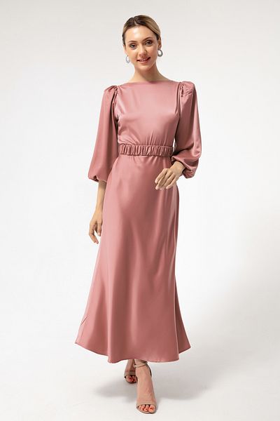 Lafaba Women's Powder Long Balloon Sleeve Engagement Dress