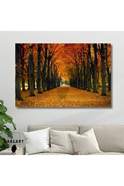 GAAGART Tekli Yatay Kanvas Duvar Tablosu Sonbaharda Ağaç Manzarası