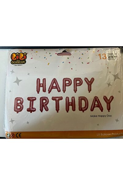 Görkem Toptan Happy Birthday Letter Foil Balloon Set