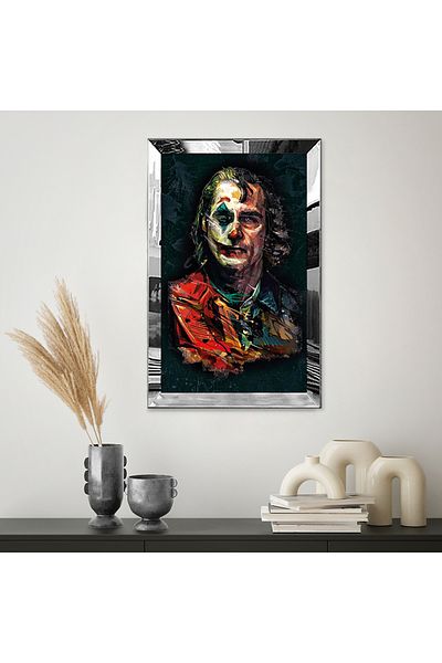 Zevahir Mobilya Dekorasyon Masă Joker Single MDF cu cadru din plexiglas cu oglindă argintie