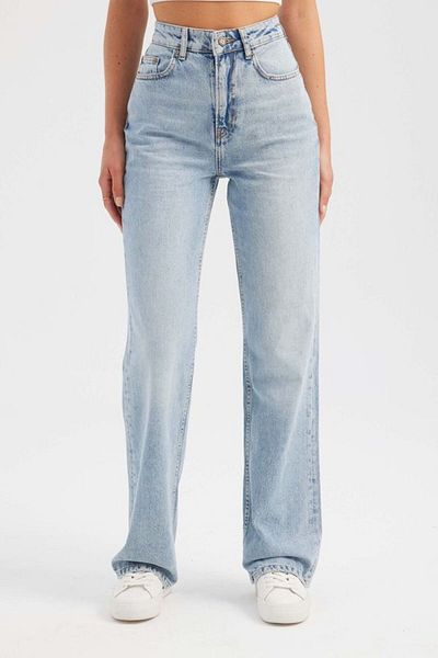Hiccup Pantaloni drepti din denim cu talie înaltă