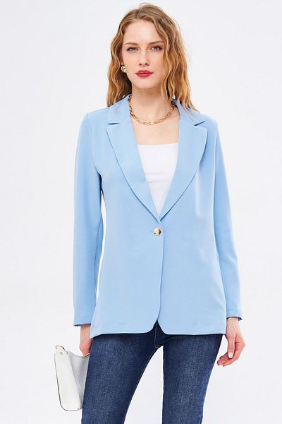 armonika Jachetă de damă Baby Blue, cu un singur nasture, ARM-20K001020