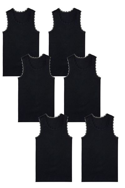 Bross Girl's 6-piece Lace Cotton Undershirt - 1134