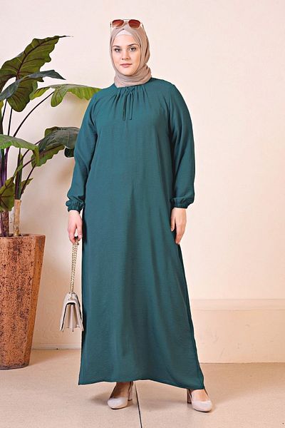 Ferace Φόρεμα Viscose Plus Size Γυναικεία Ρούχα μεγάλου μεγέθους Σμαραγδένιο πράσινο