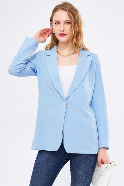 armonika Jachetă de damă Baby Blue, cu un singur nasture, ARM-20K001020