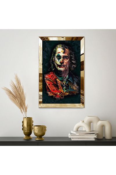 Zevahir Mobilya Dekorasyon Τραπέζι Joker Μονό MDF με χρυσό καθρέφτη από πλεξιγκλάς