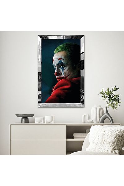 Zevahir Mobilya Dekorasyon Masă Joker Single MDF cu cadru din plexiglas cu oglindă argintie