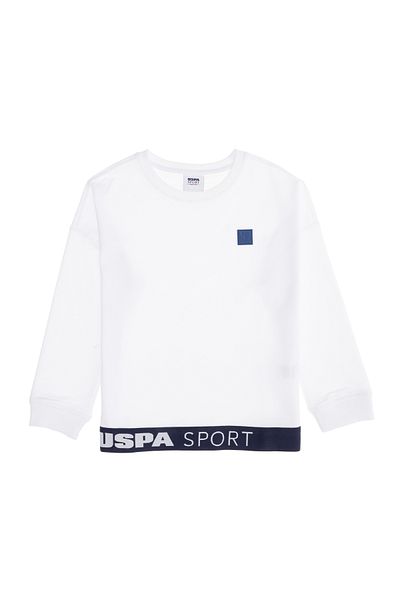 U.S. Polo Assn. White Kids Sweatshirt - Crew Neck, 50263252 -Vr013