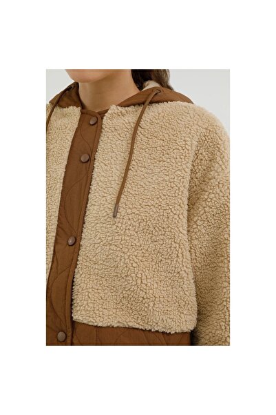 lumberjack Hannah Γυναικείο παλτό με κουκούλα σε καφέ χρώμα