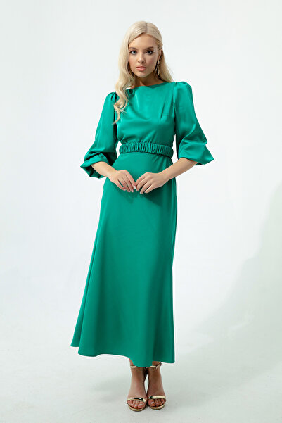 Lafaba Γυναικείο ανοιχτό πράσινο φόρεμα αρραβώνων με μακρύ μπαλόνι