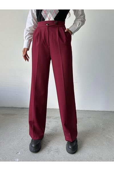 mydukkan.co Burgundy Korean Model Trousers