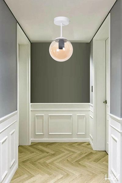 Modavize Mini Modern Living Room - Single Ceiling Plate Chandelier with White Honey Glass for Kitchen and Bedroom